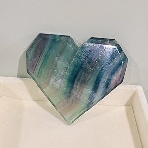 Rainbow Fluorite Handcut Heart